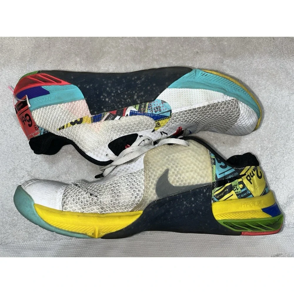 Nike Metcon 7 Men's Size 12 US DC9510-199 White Black Yellow Strike Athletic